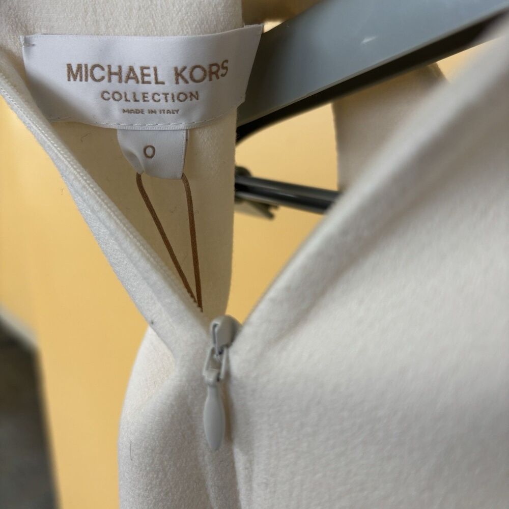 Michael Kors Collection Wool Sheath Dress White Cutout Italy Womens 0 XS - Picture 6 of 14